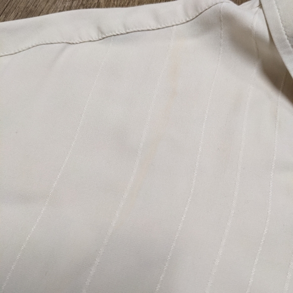 Alfani Men's Creamy Beige Silk Button Down Shirt Short Sleeve - Picture 9 of 13